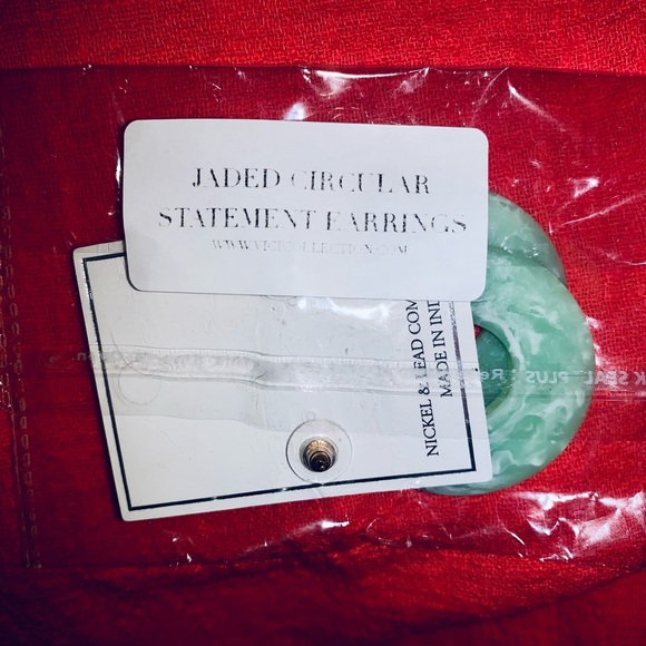 NIB PANNEE JADED CIRCULAR STATEMENT EARRINGS 🟢🟢, OS, BNIB - Picture 5 of 6